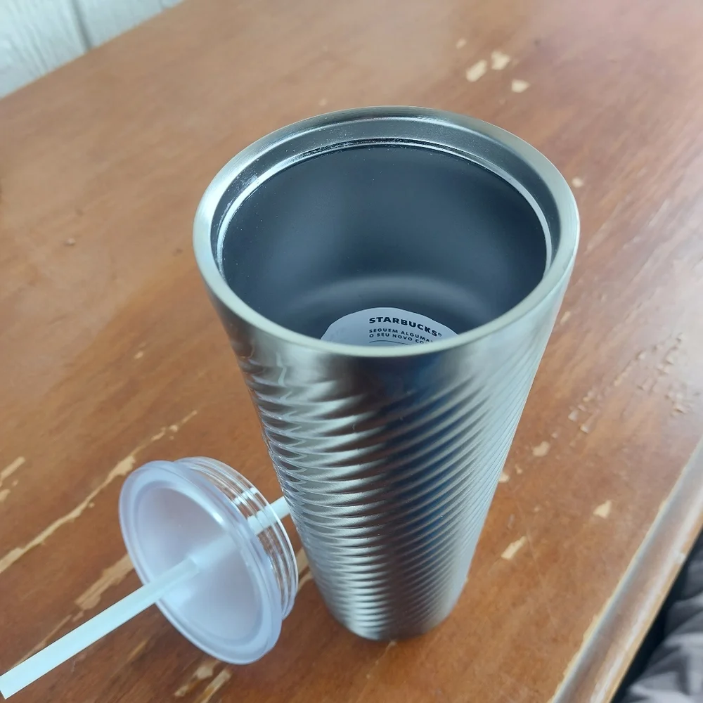Starbucks Stainless Steel Venti Silver Tumbler 24oz NEW